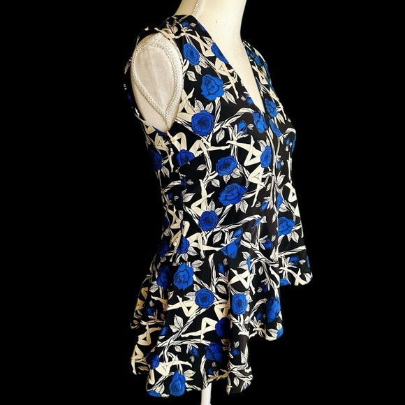 Jason Wu Collection Blue Floral ‘Stem’ Silk Top Size 0 - Picture 14 of 15